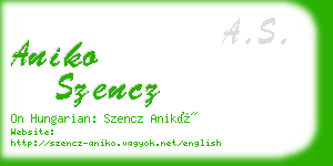 aniko szencz business card